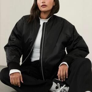 Athleta Black Lightweight Bomber Jacket